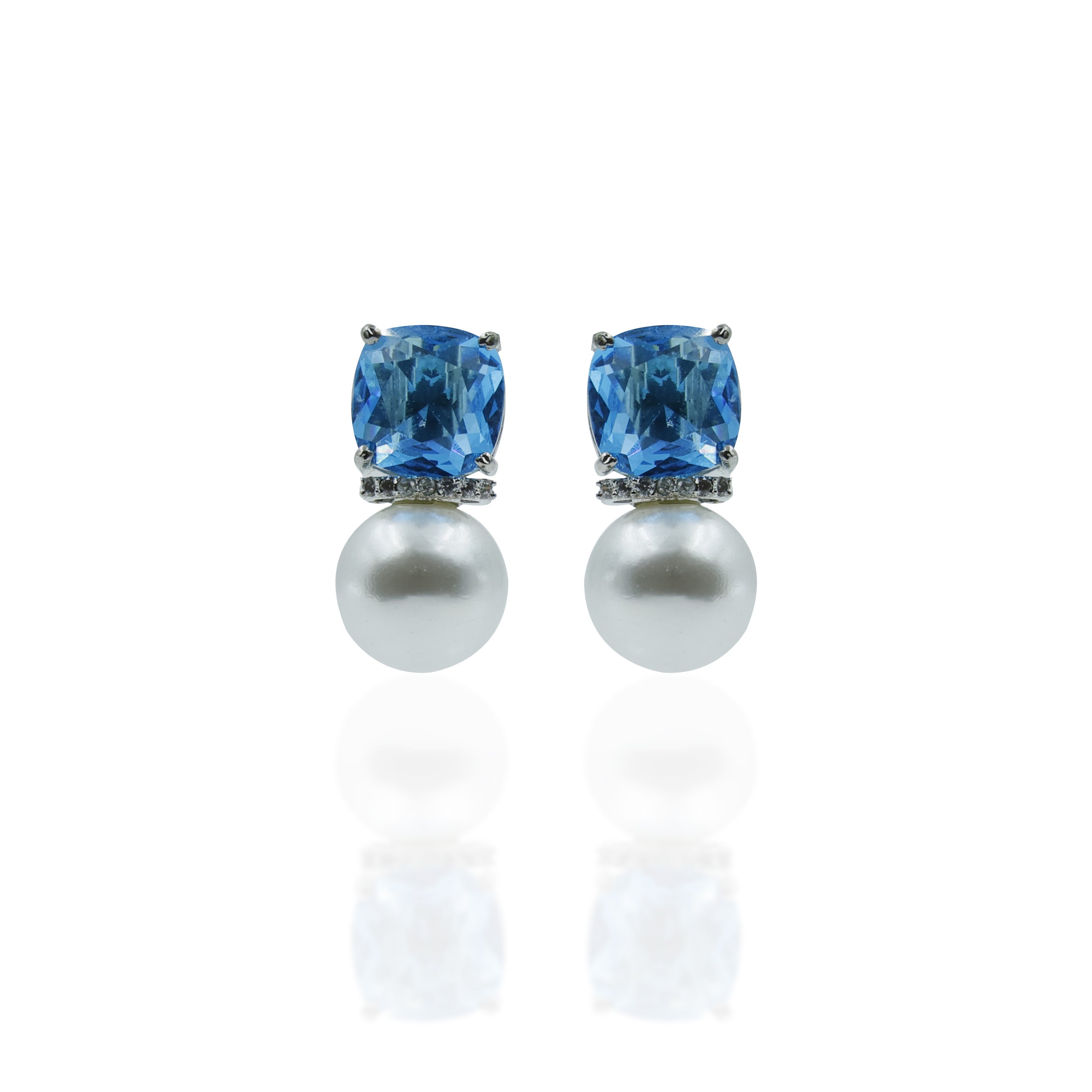 Blue Radiance Pearl Drop Earrings