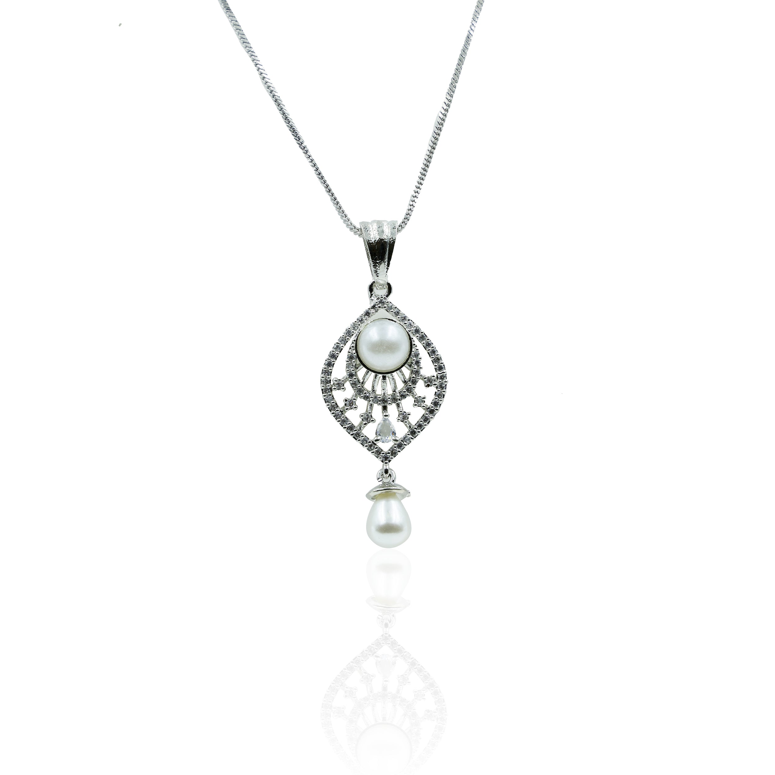 Pearl Drop Leaf Pendant