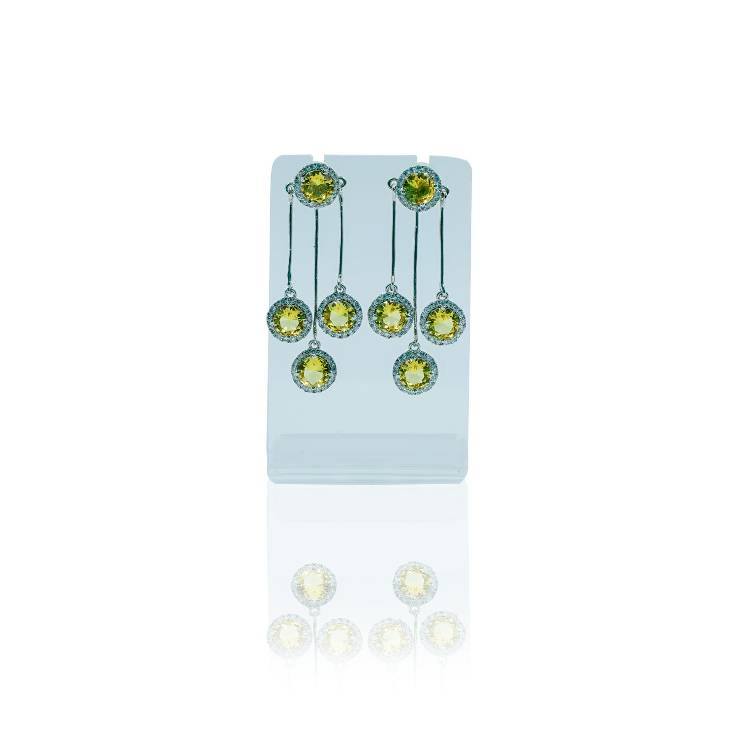 Sunburst Yellow Gemstone Drop Earrings