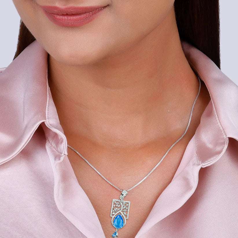 Graceful Blue Gemstone Pendant
