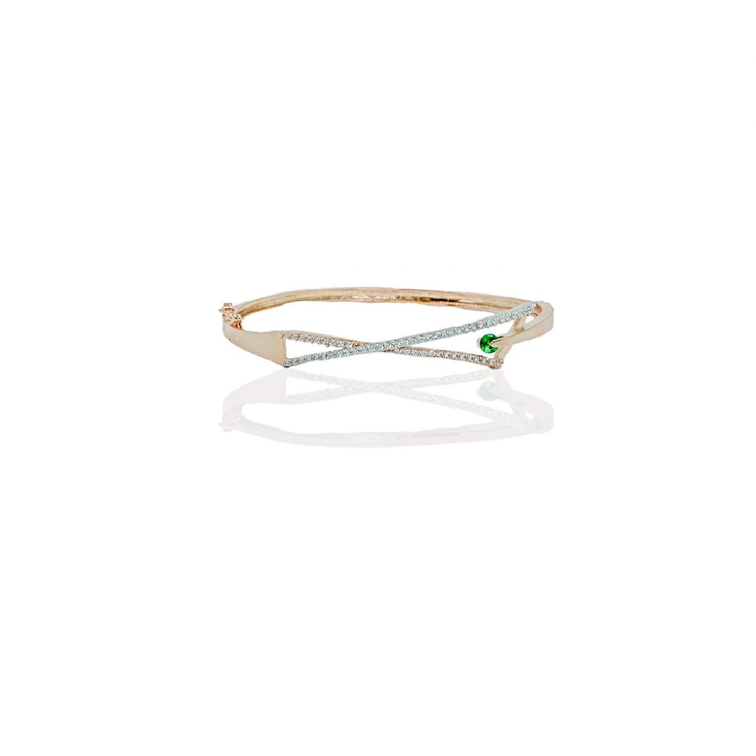 Rose Gold Green Celestial Twist Bracelet