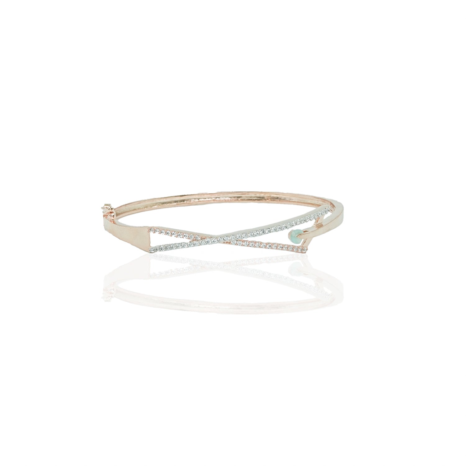 Rose Gold Pista Green Celestial Twist Bracelet