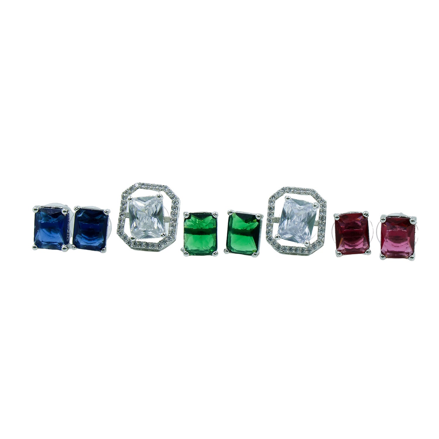 Prism Jewel Earrings - 4 earrings in one set