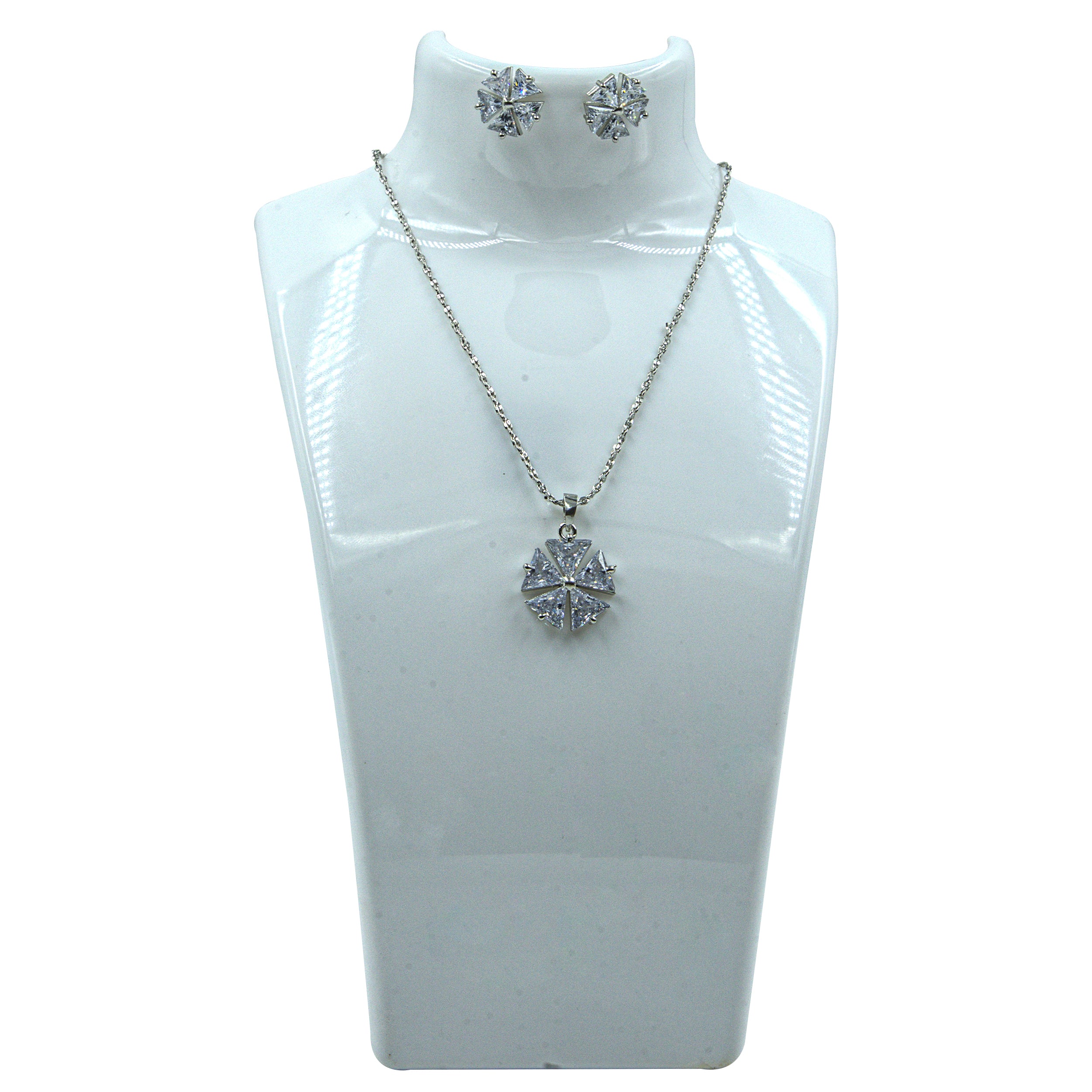 Gemstone Flower Pendant Set