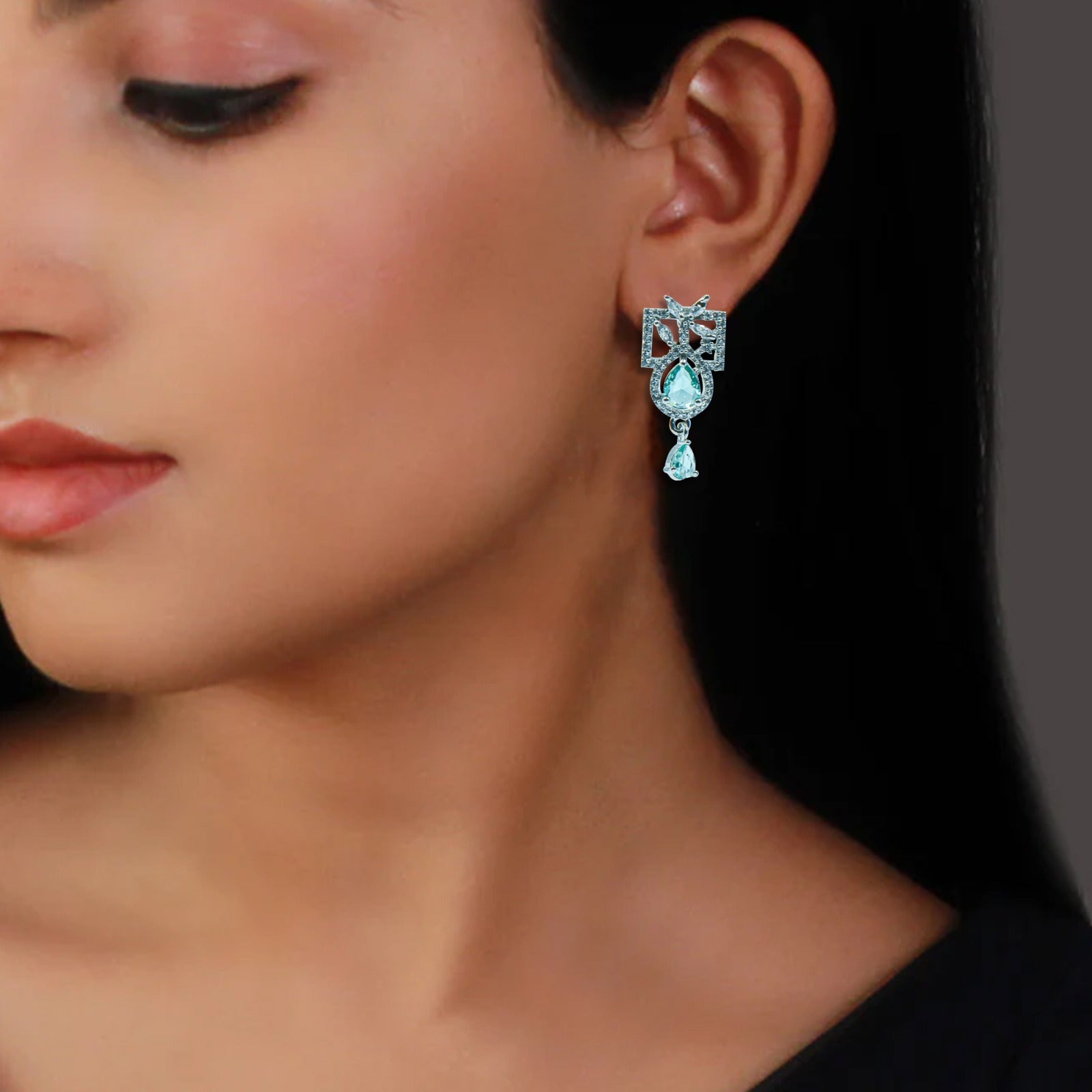 Mystic Blue Teardrop Earrings