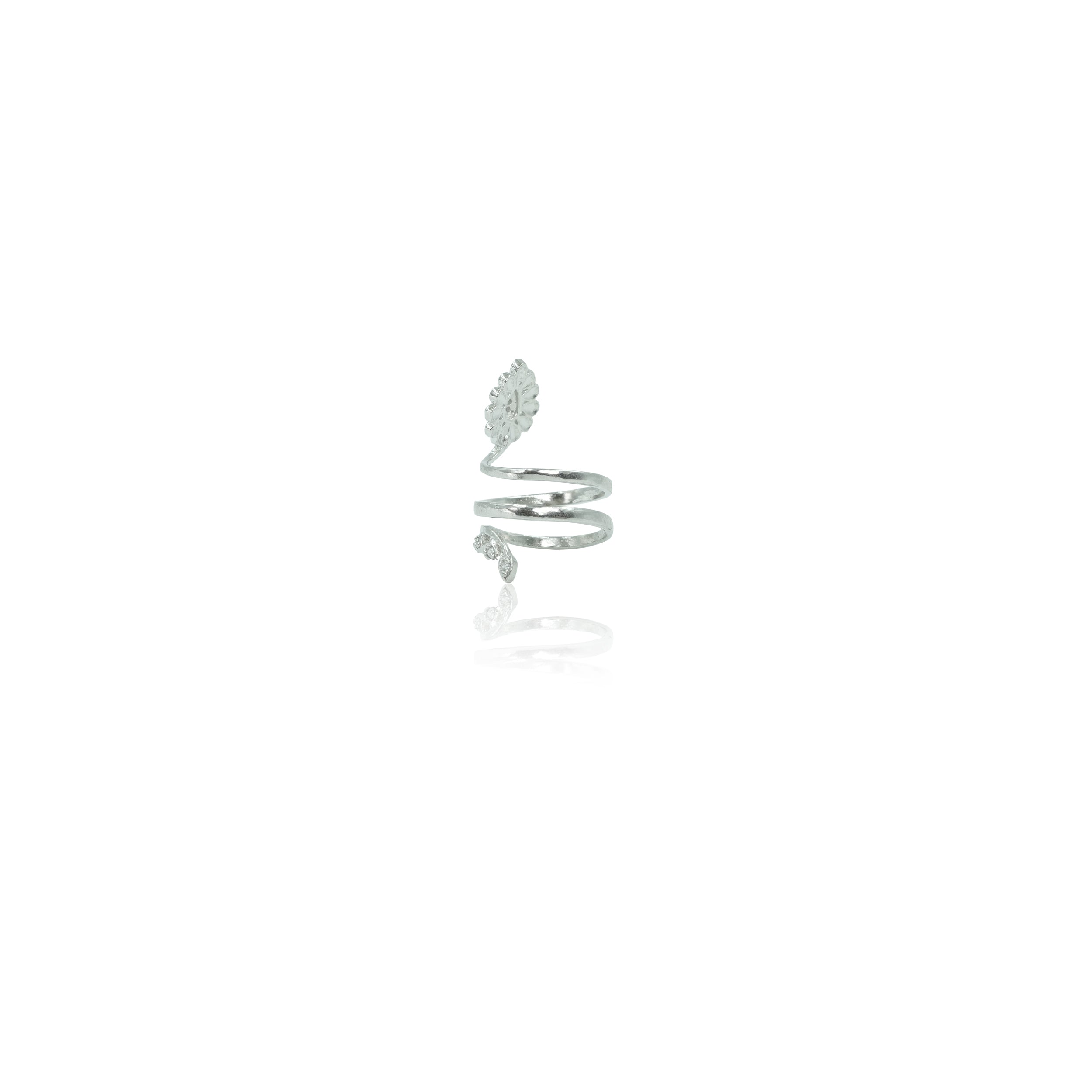 Elegant Floral Spiral Ring