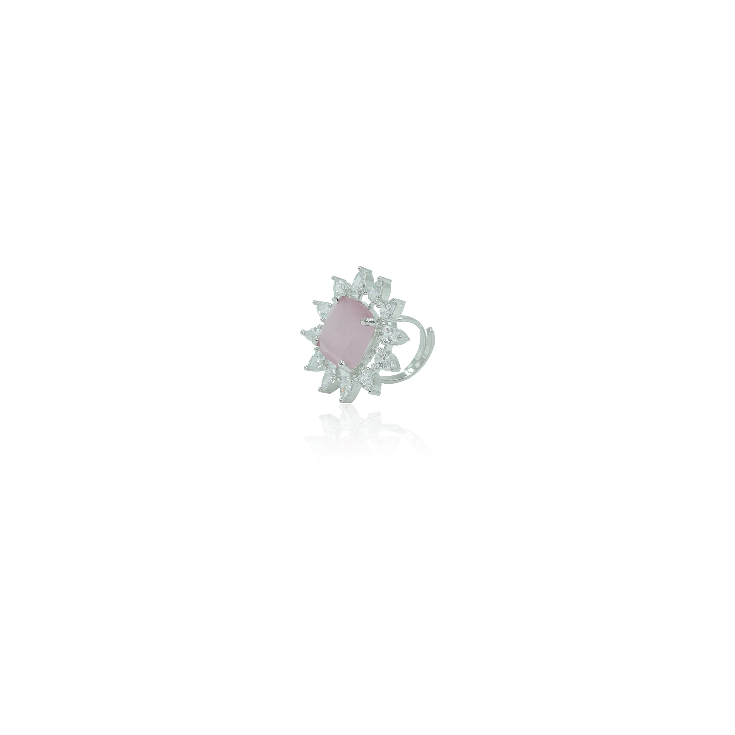 Pink Radiance Halo Ring