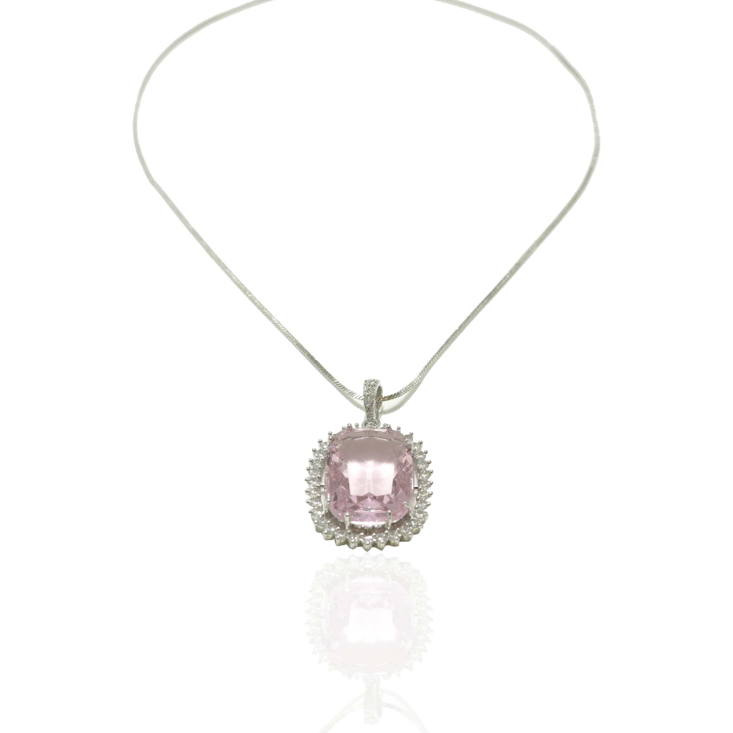 Luminous Pink Gemstone Necklace