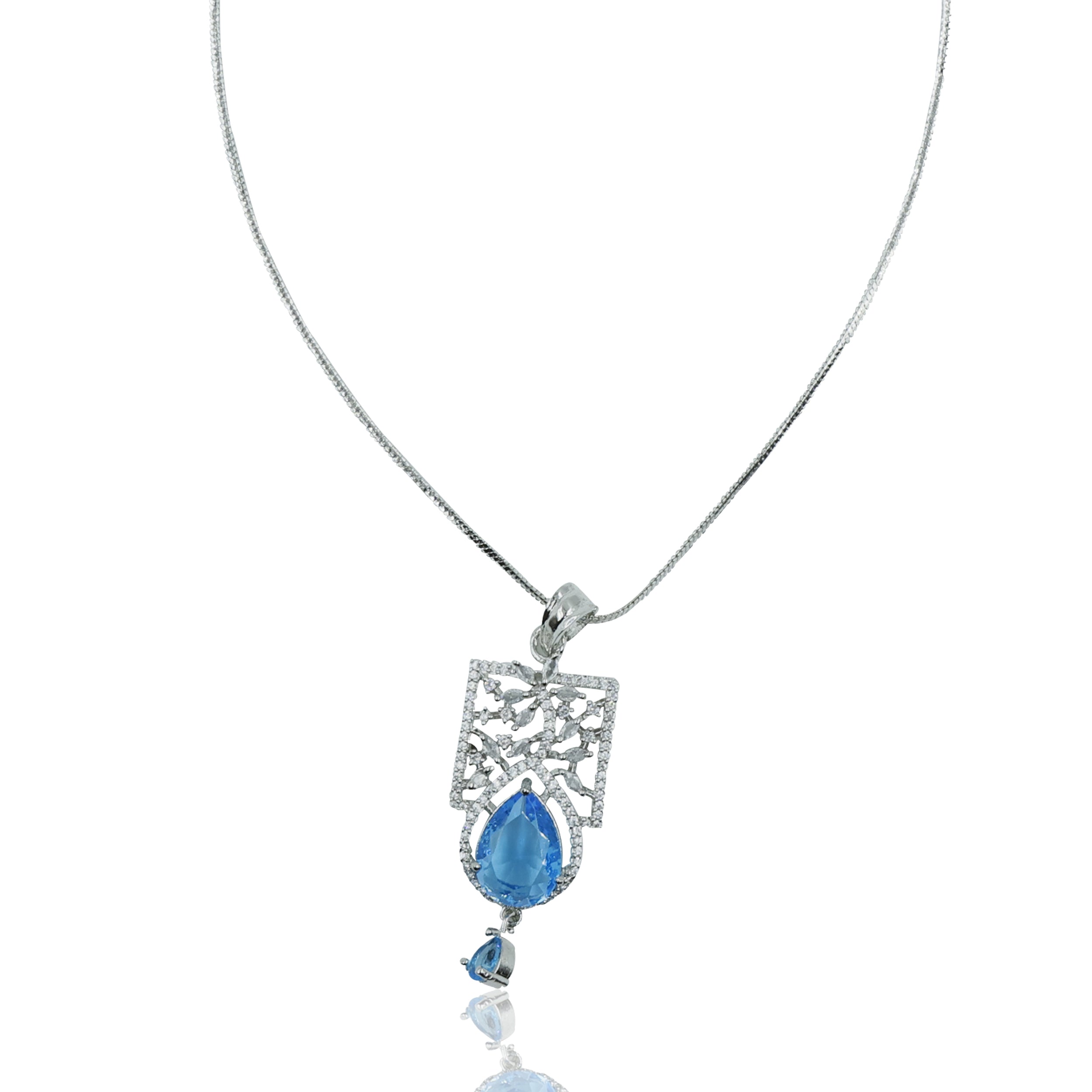 Icy Blue Gemstone Pendant