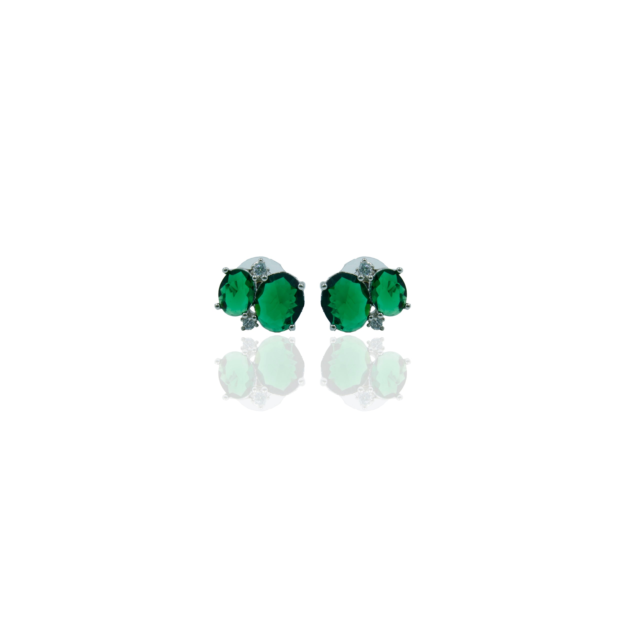 Chic Green Oval Earrings