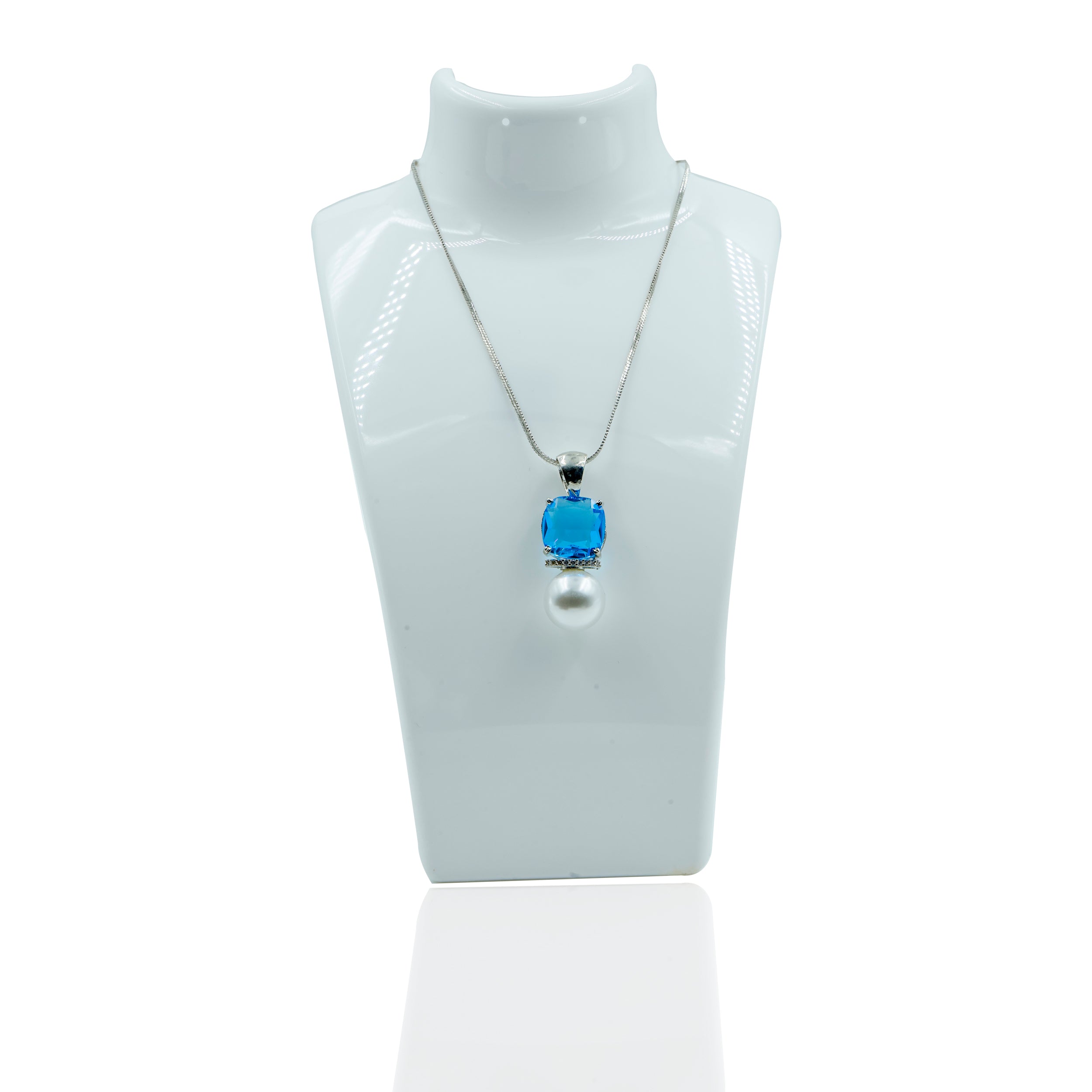 Luminous Blue Pearl Pendant