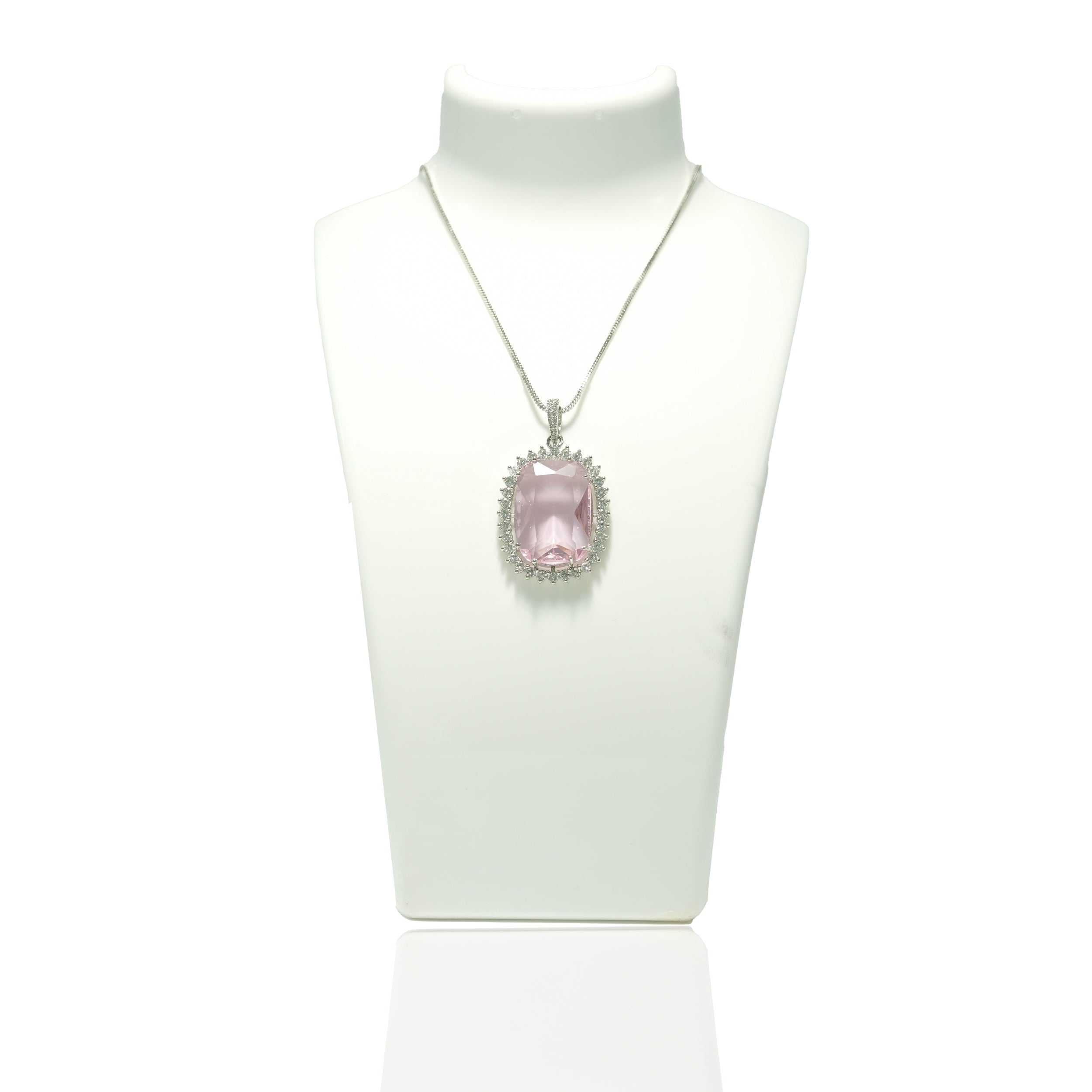 Luminous Pink Gemstone Necklace