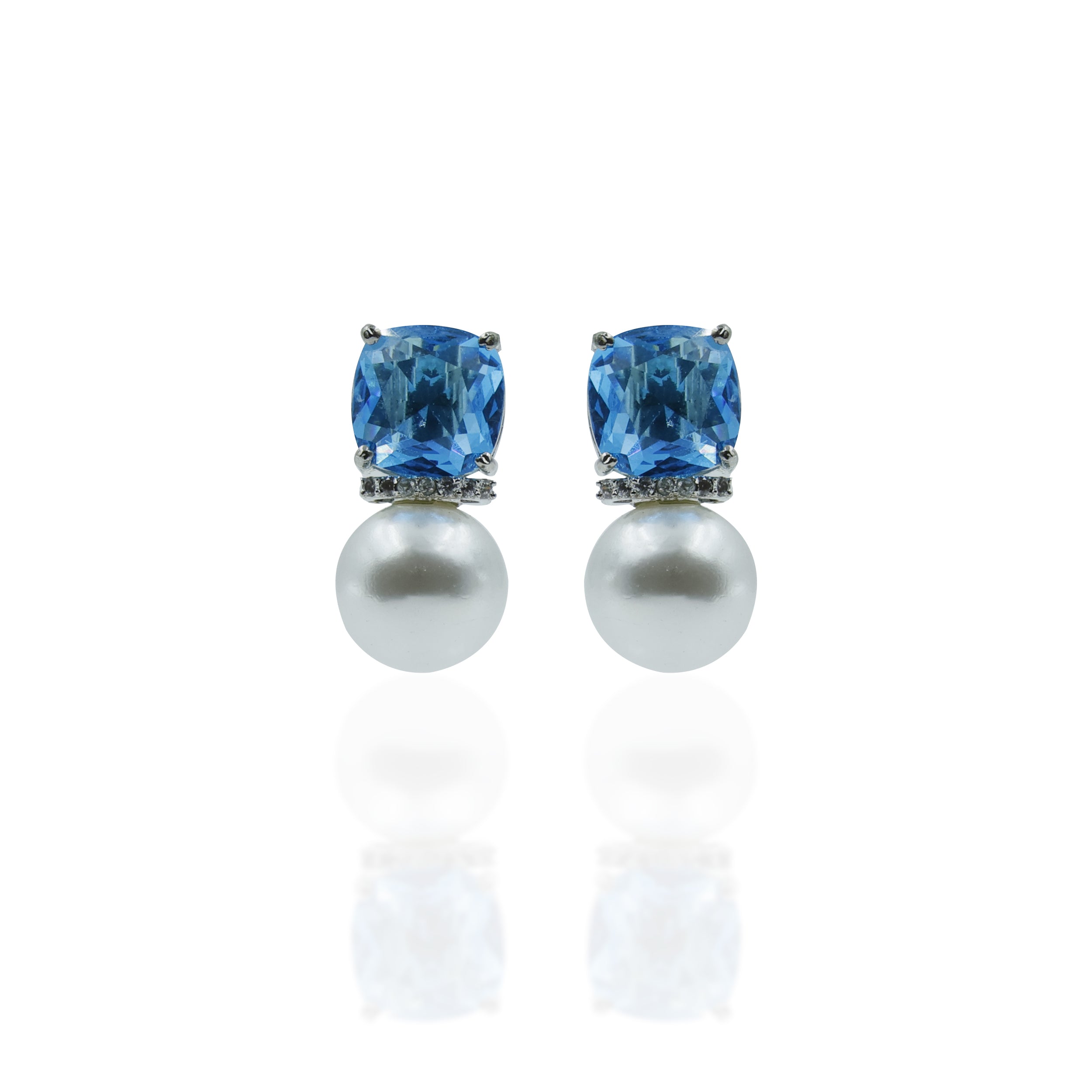 Blue Radiance Pearl Drop Earrings