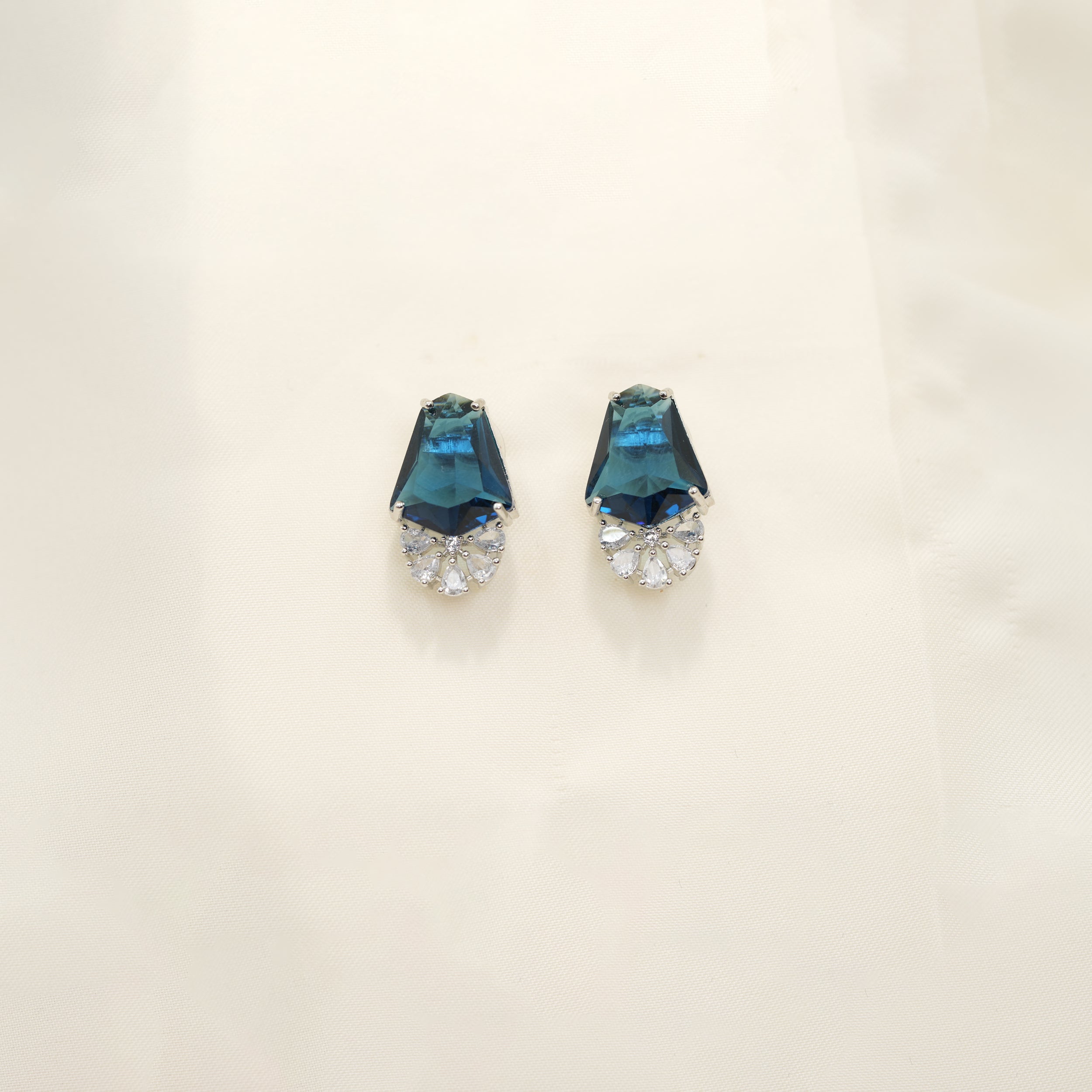 Elegant Blue Gemstone Earrings