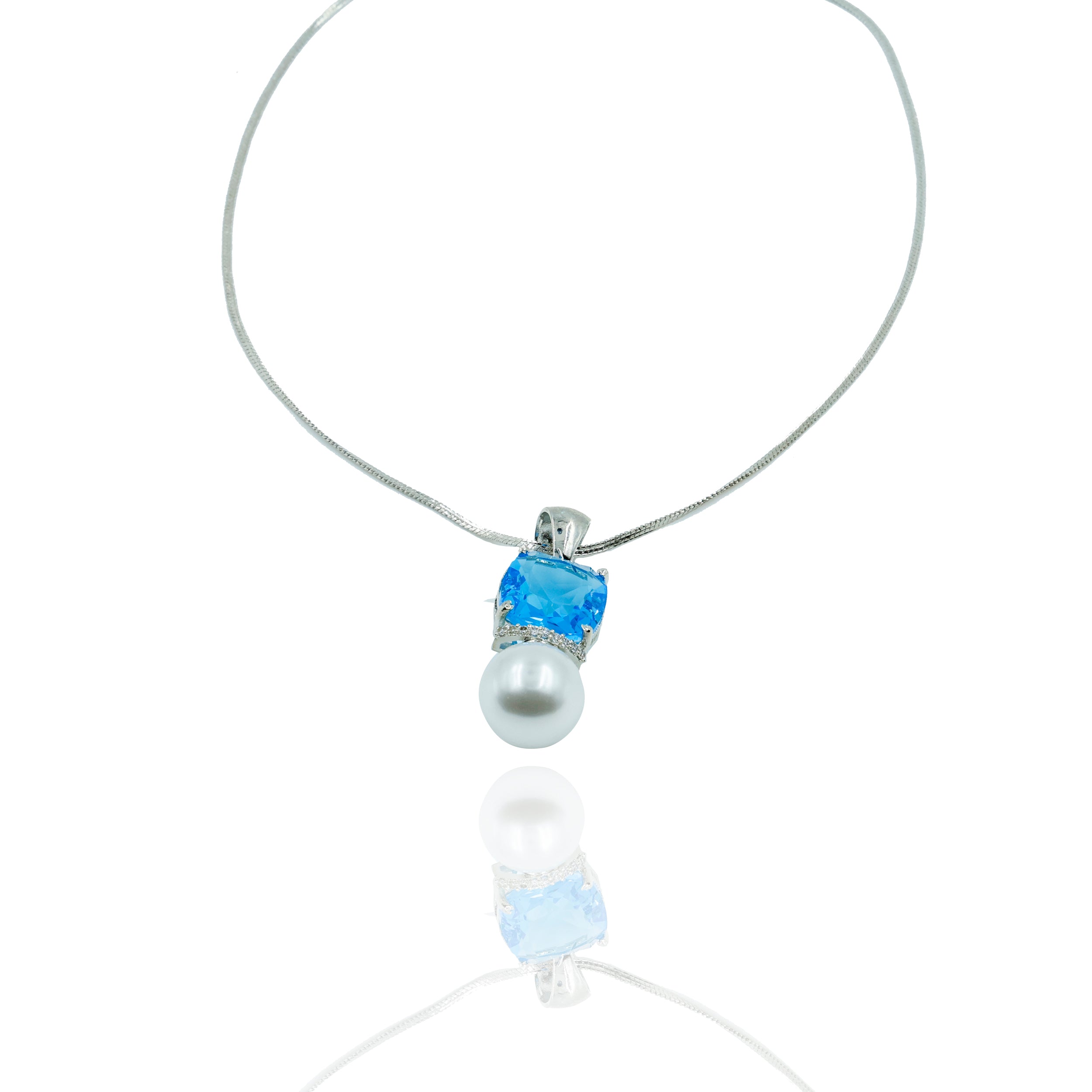 Luminous Blue Pearl Pendant