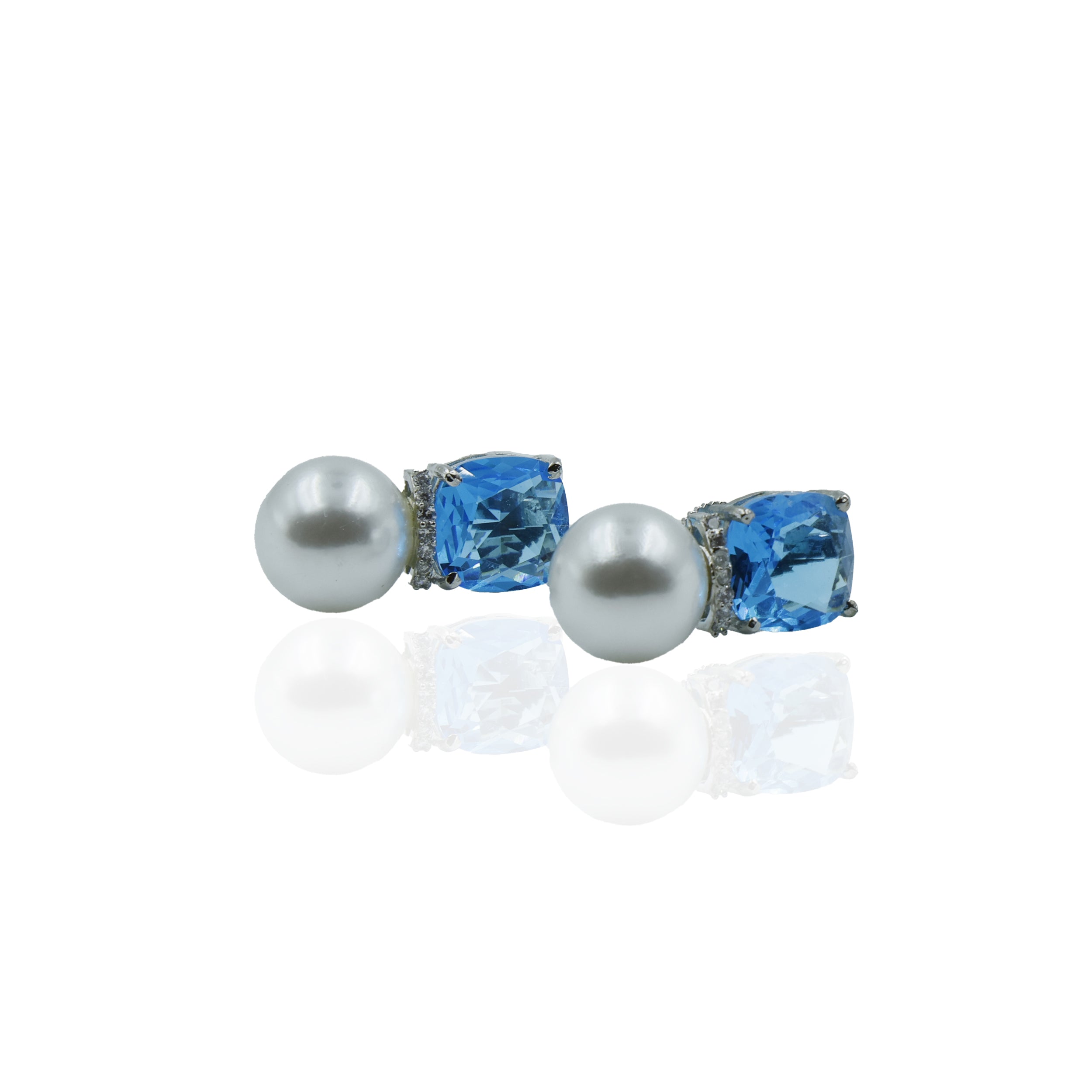 Blue Radiance Pearl Drop Earrings