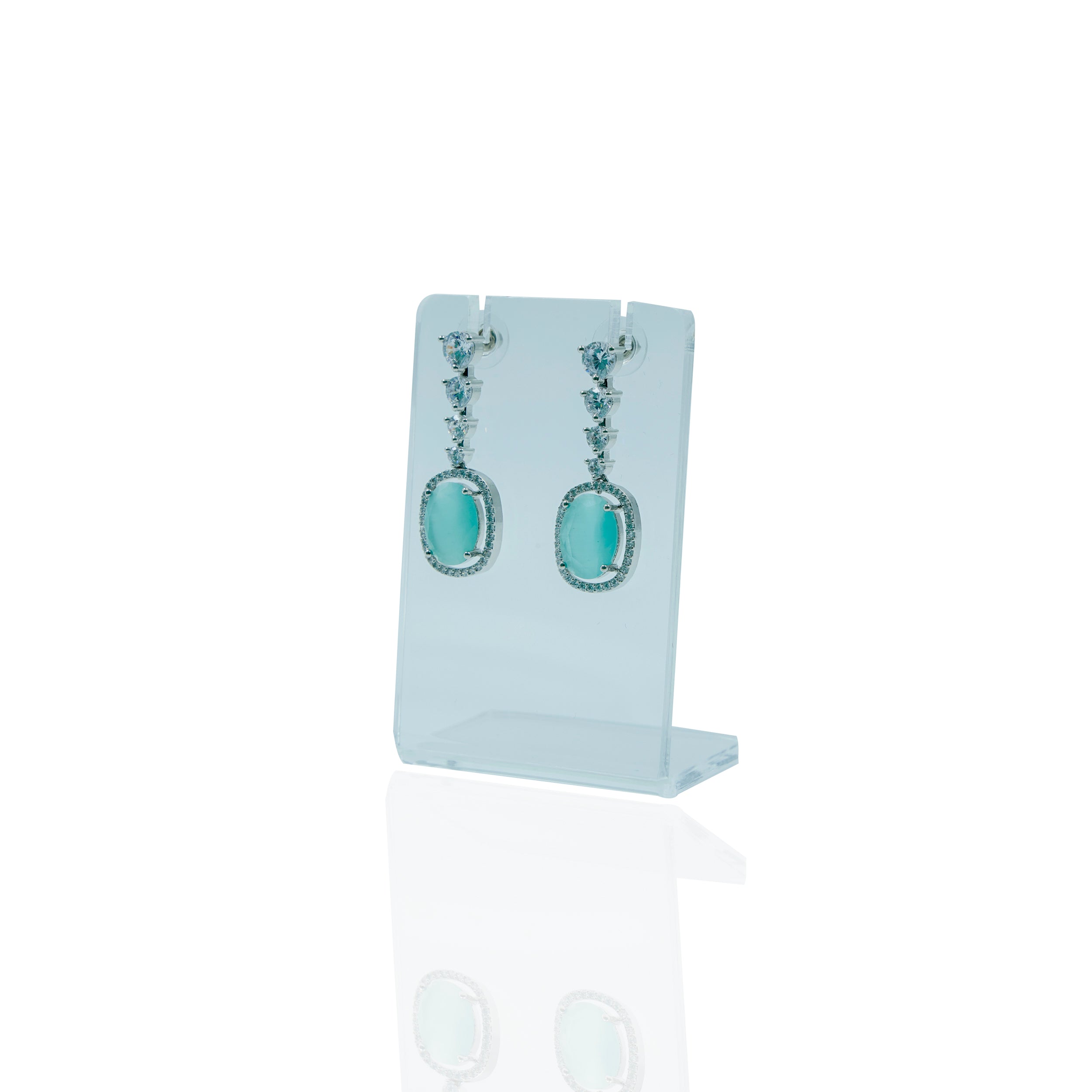 Blue Gemstone Cascade Earrings