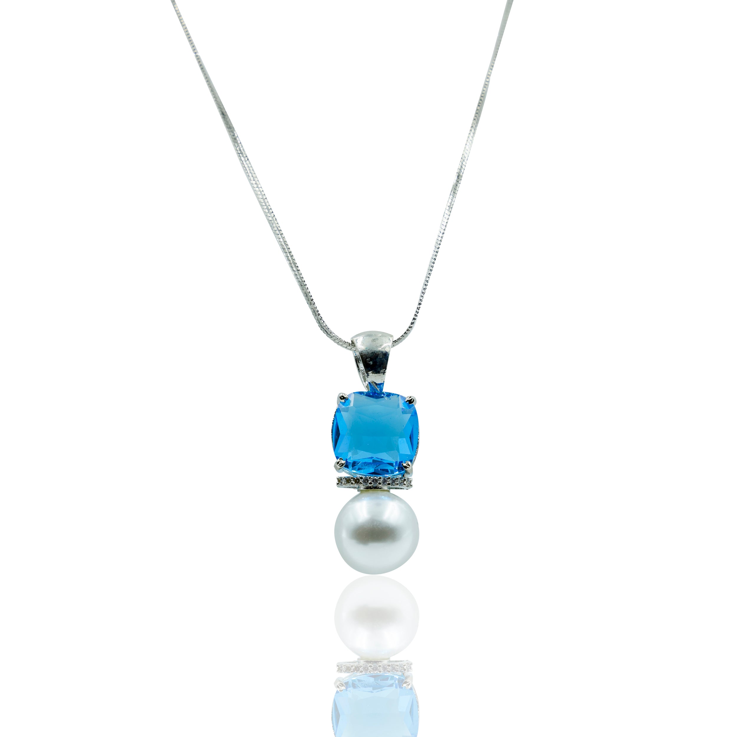 Luminous Blue Pearl Pendant