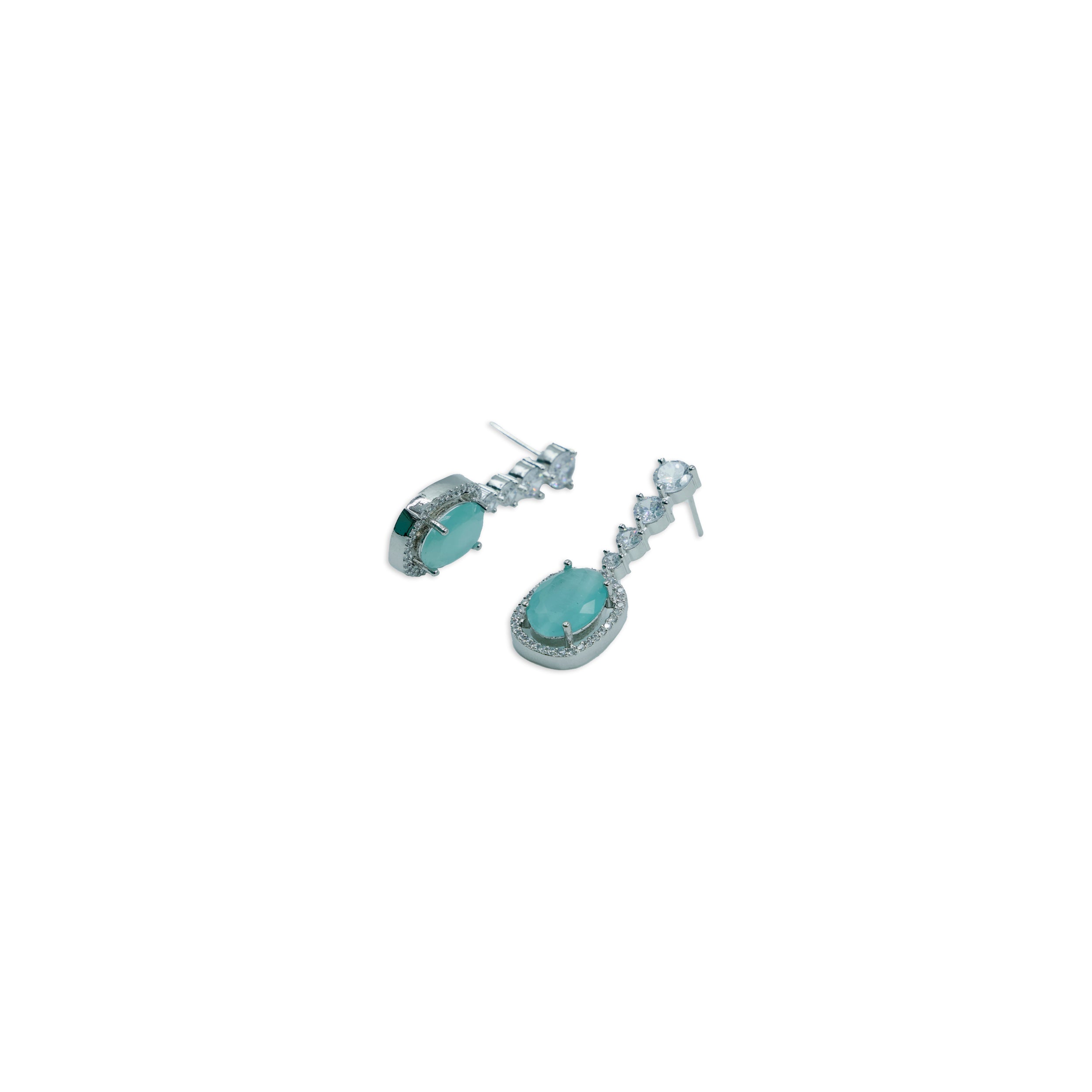 Blue Gemstone Cascade Earrings