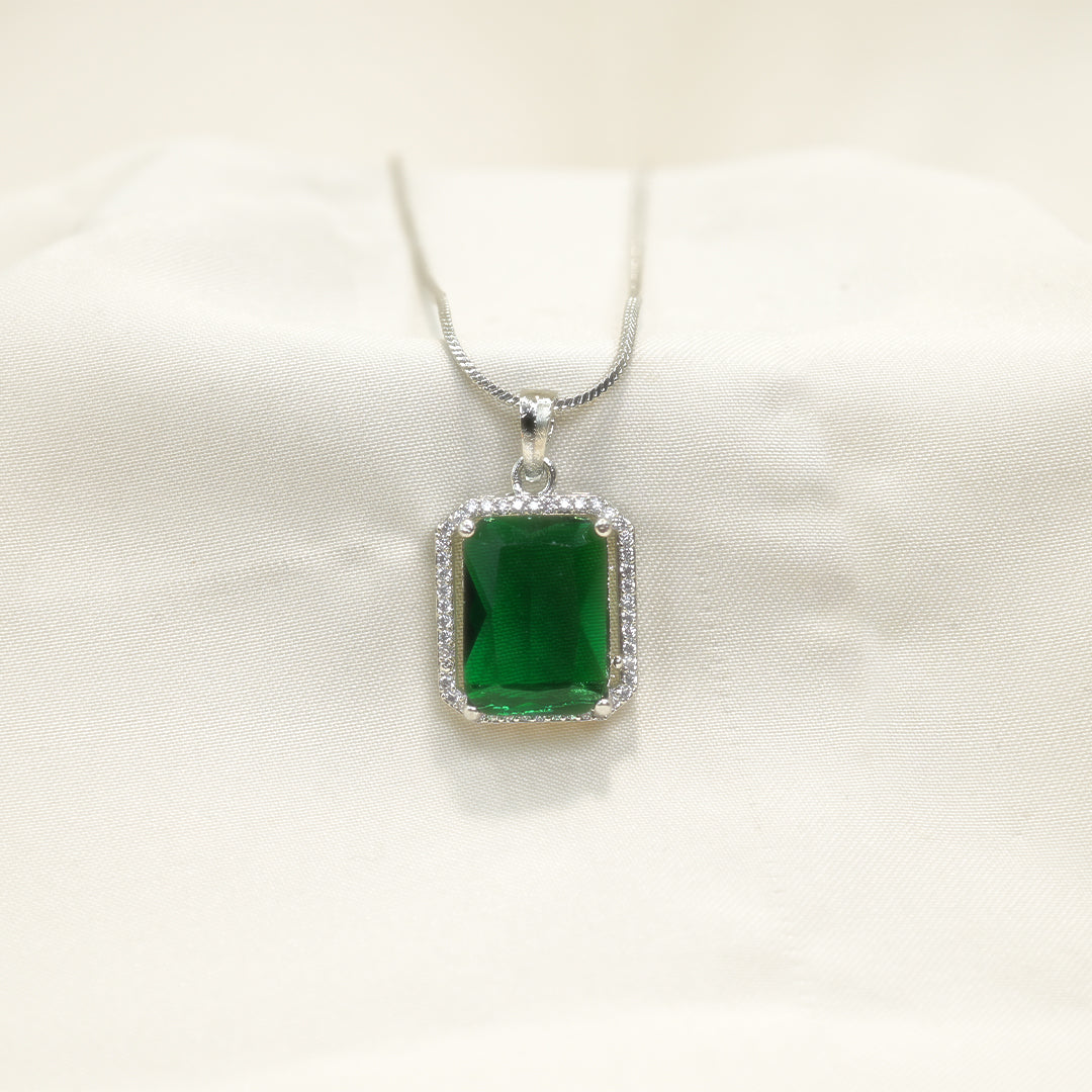 Radiant Emerald Stone Pendant