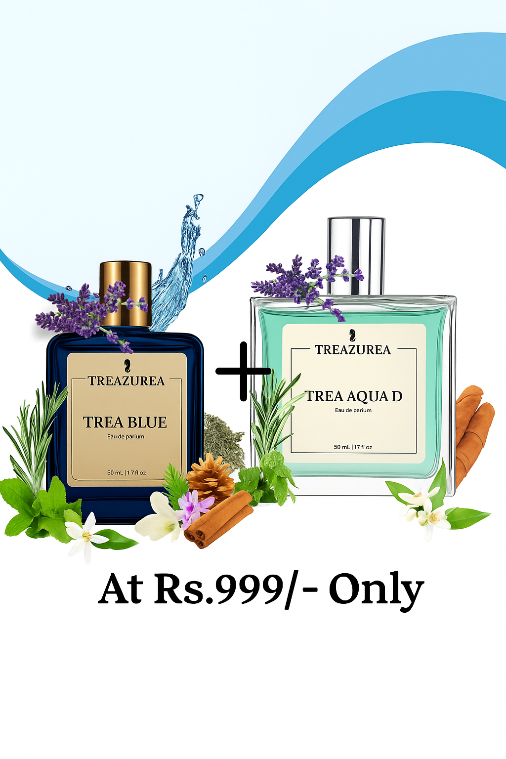 Treazurea Luxury Perfume  Set For Men - 2 x 50ml