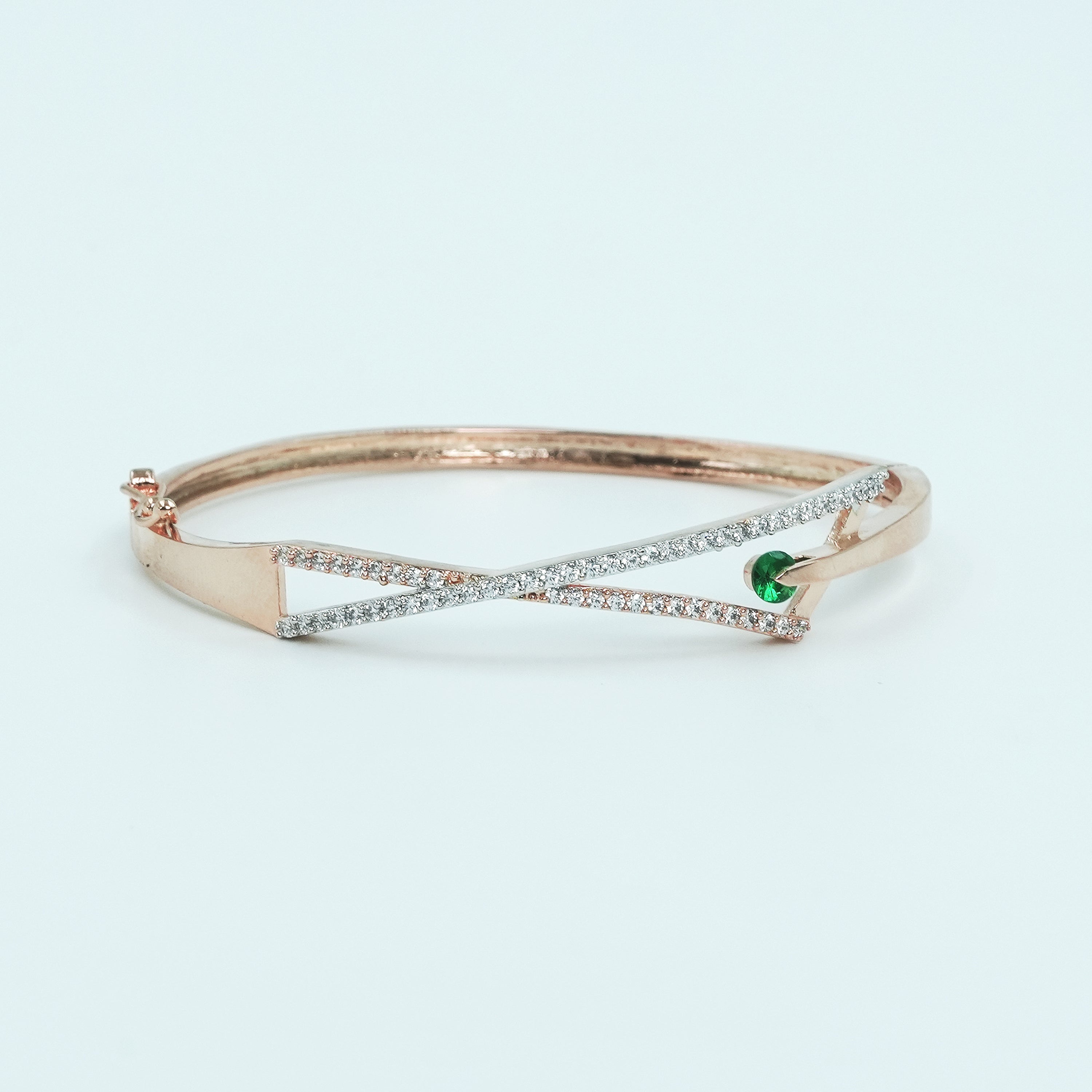 Rose Gold Green Celestial Twist Bracelet