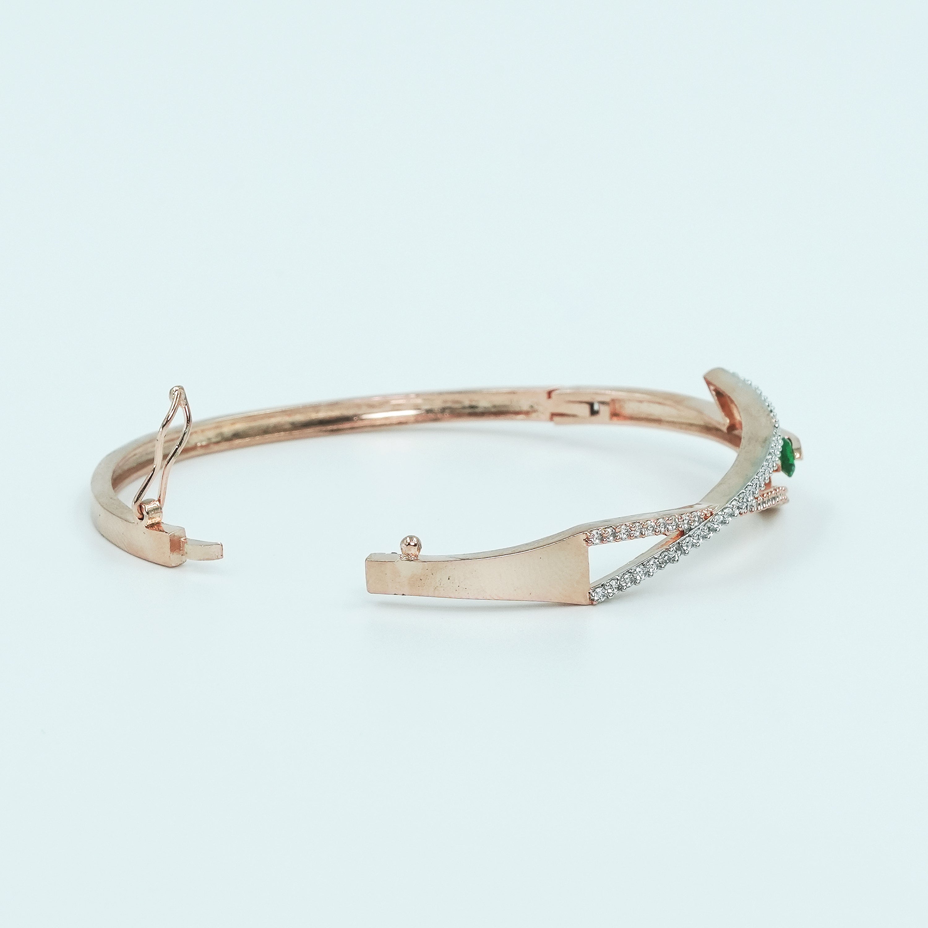 Rose Gold Green Celestial Twist Bracelet