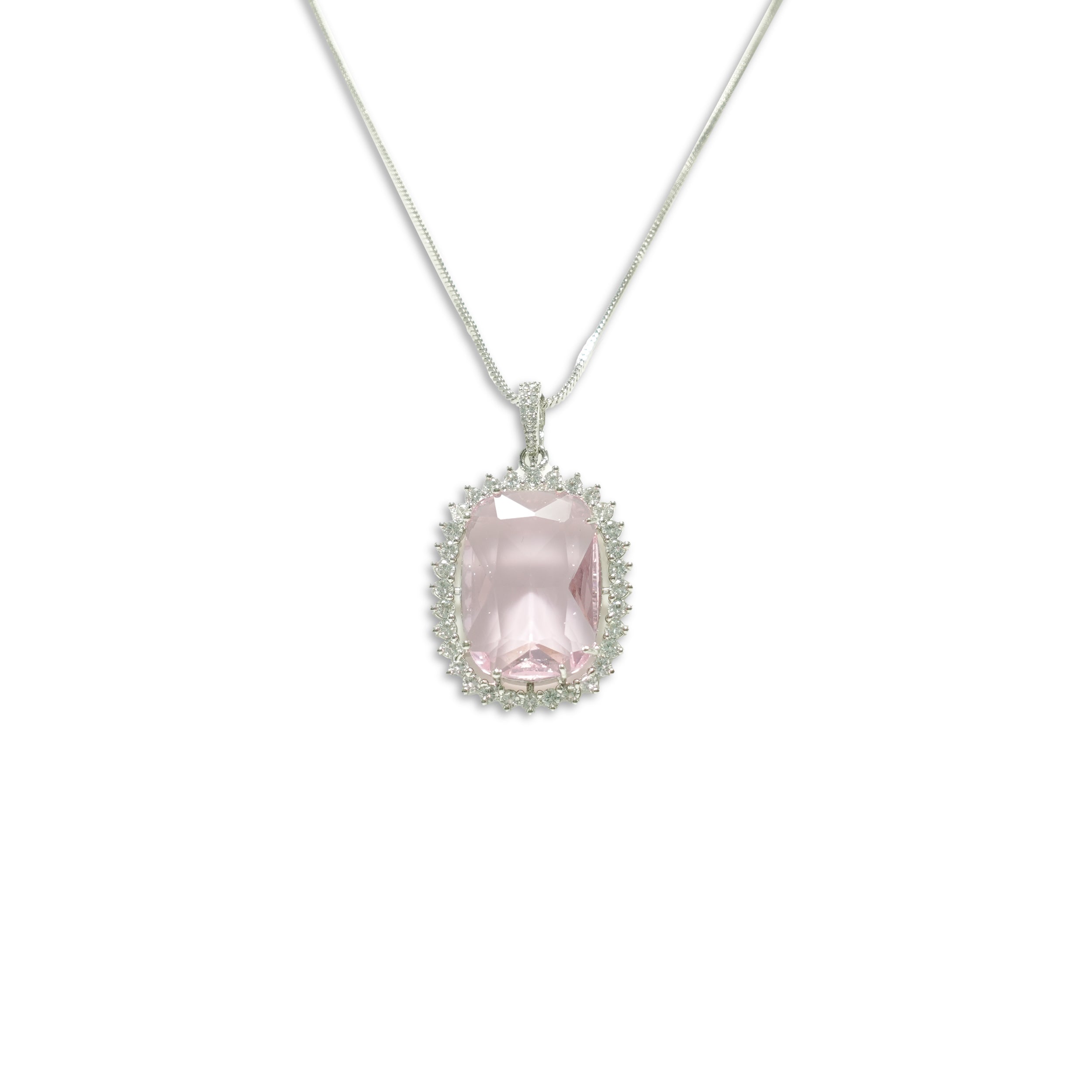 Luminous Pink Gemstone Necklace