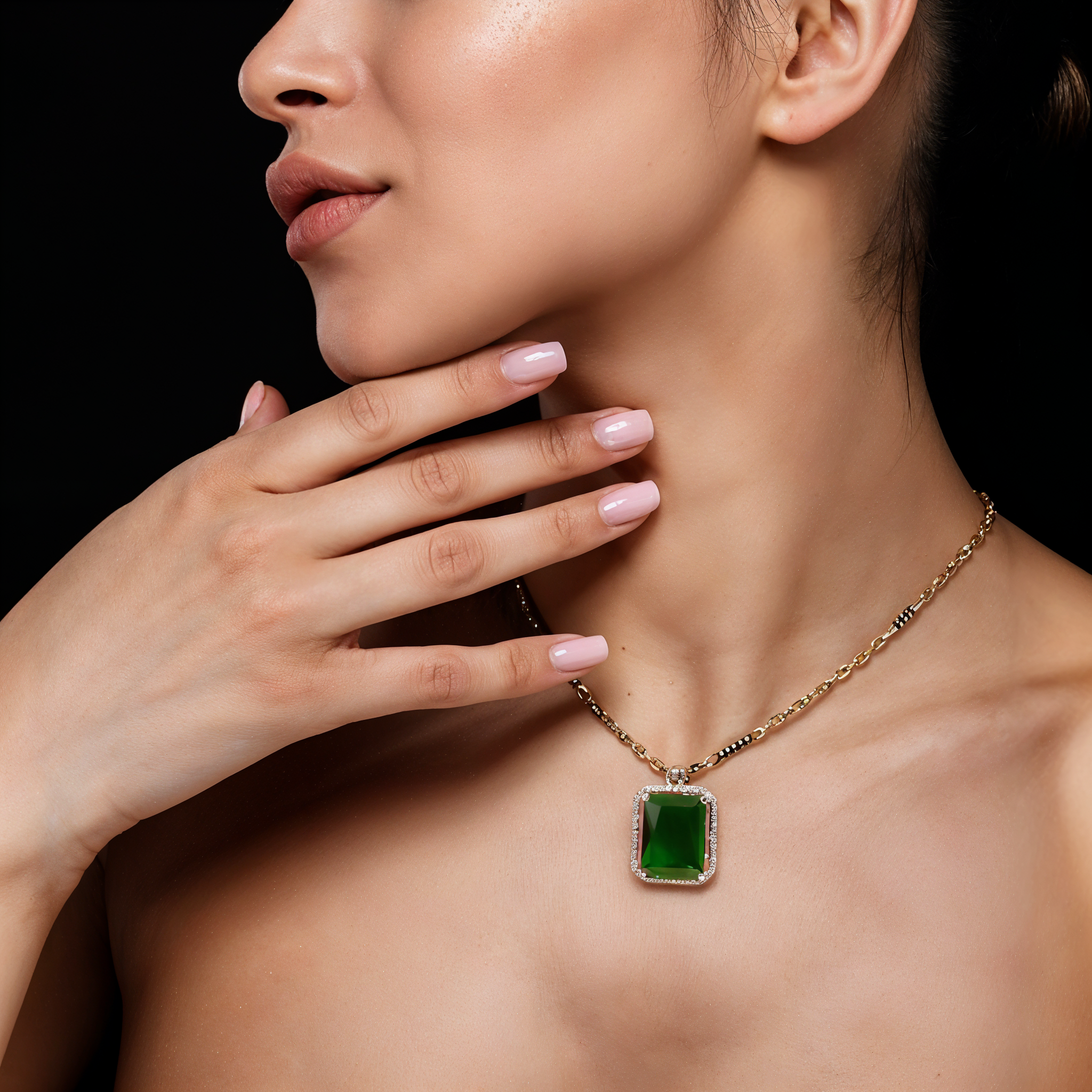 Radiant Emerald Stone Pendant