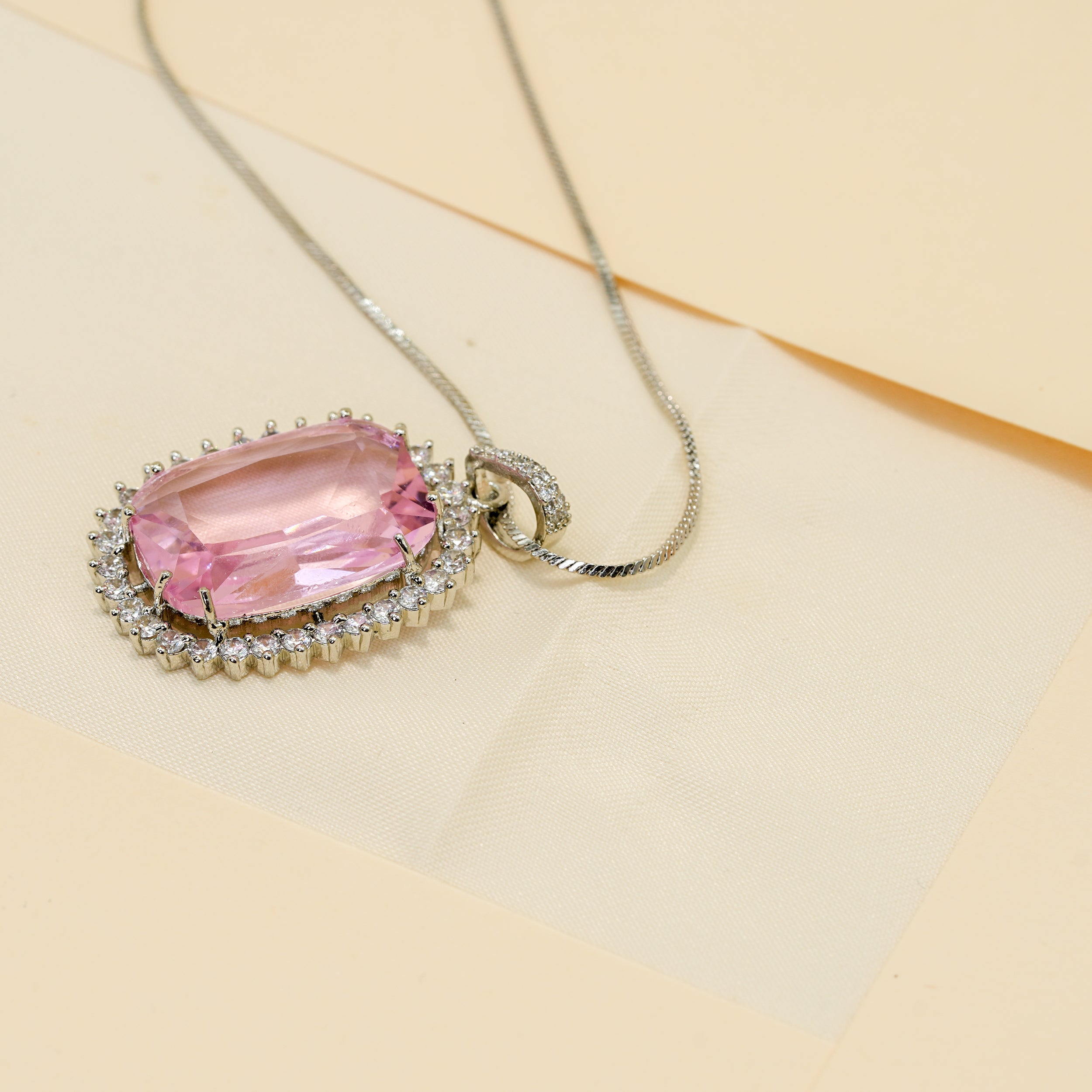 Luminous Pink Gemstone Necklace