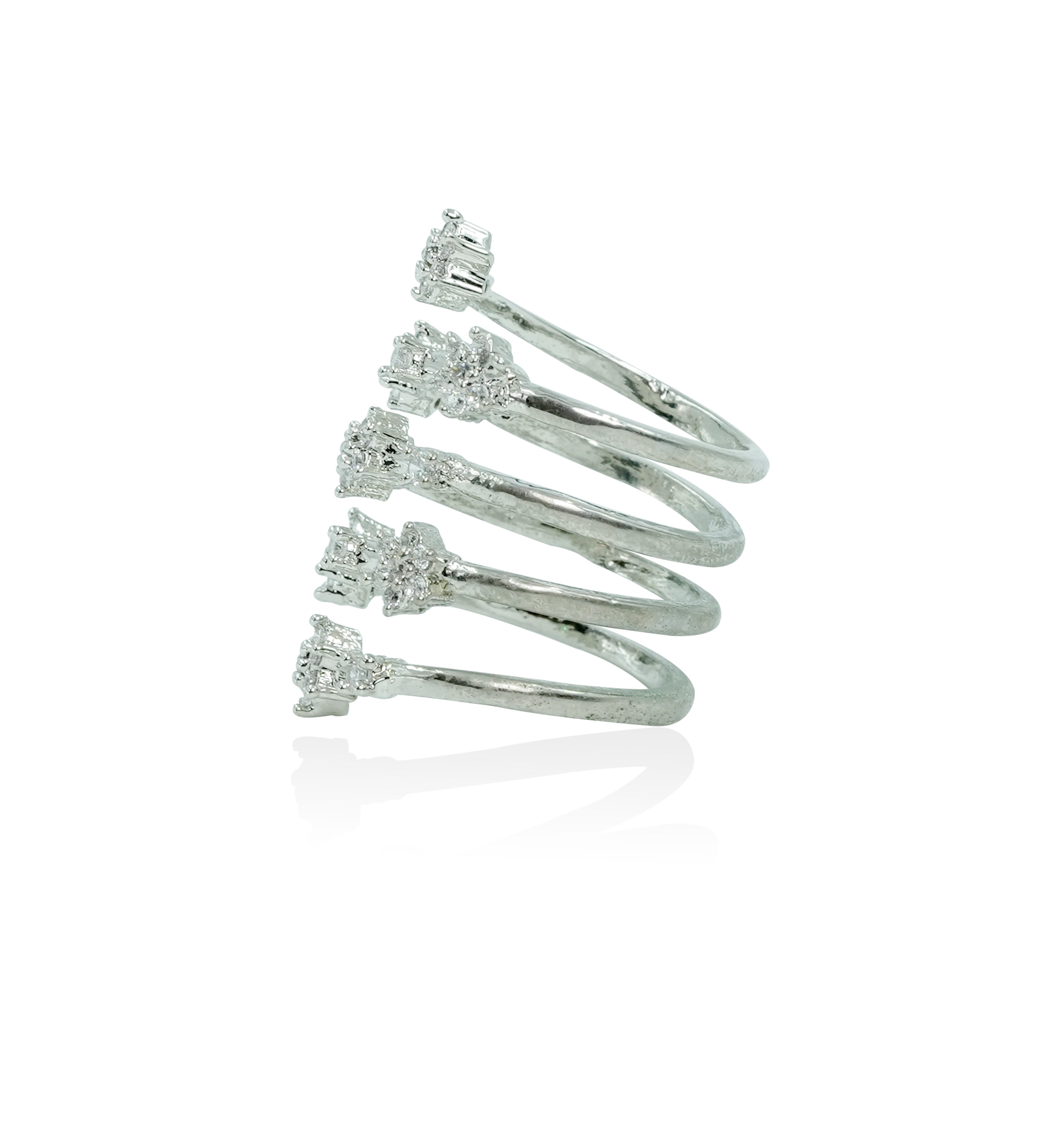 Elegant Multi-Band Sparkling Ring