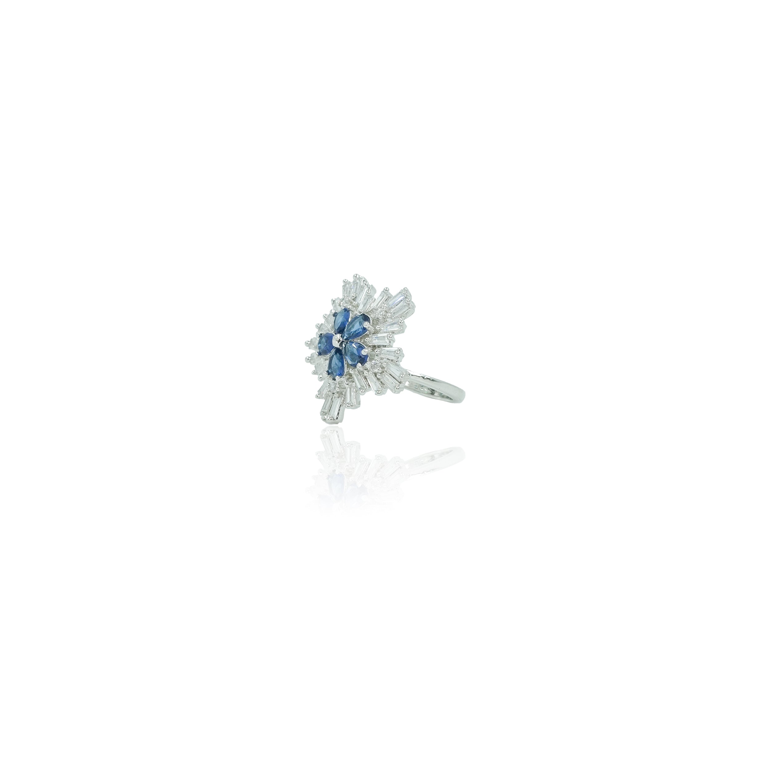 Glamorous Sapphire Cluster Ring